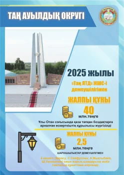Инфрақұрылымдық және өндірістік жобалар Таң ауылдық округінде іске асырылуда